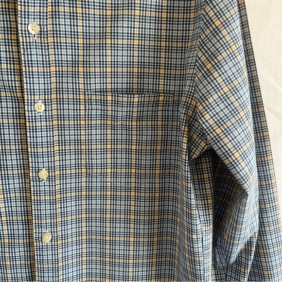 J. Crew Slim Fit Button Down Blue Yellow Paid Long Sleeve Shirt Size Medium - Picture 3 of 10
